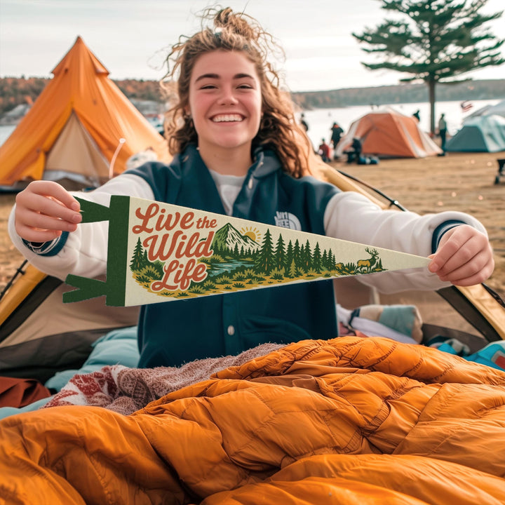 Live the Wild Life Felt Pennant
