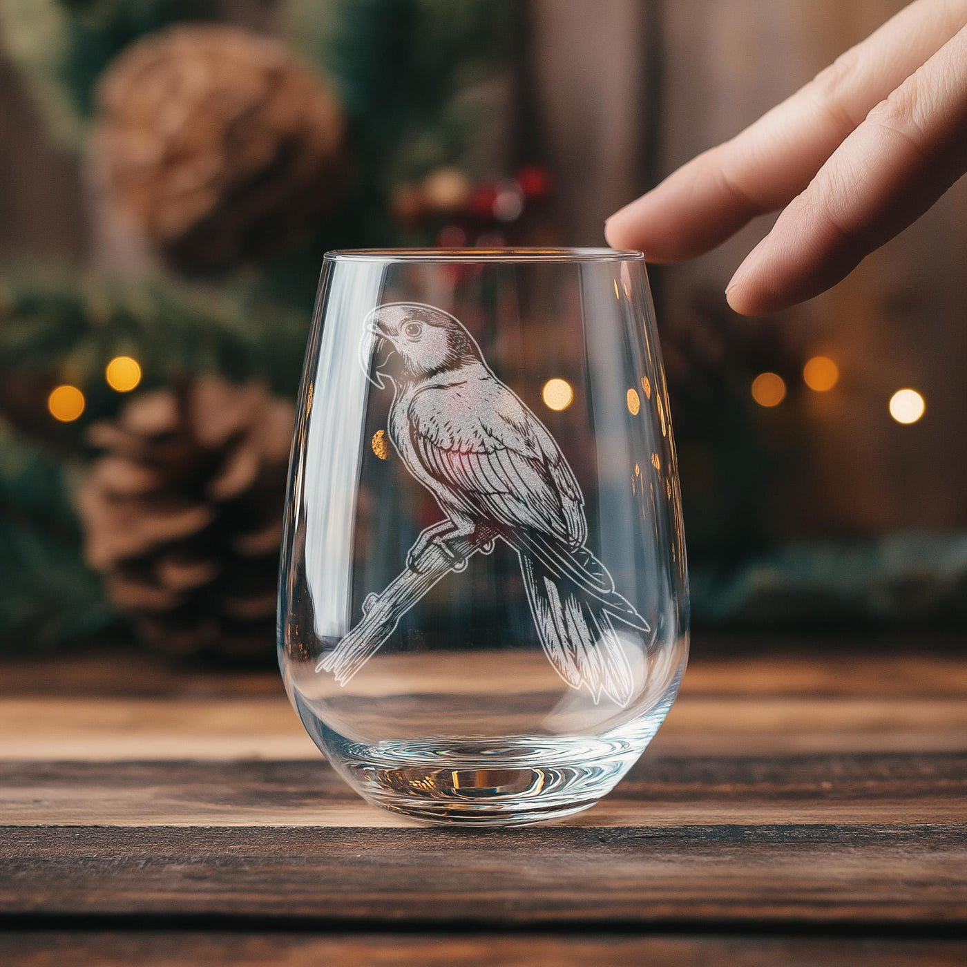 Parrot Glasses | Birding Personalized Whiskey, Wine & Beer Glassware, Nature Inspired Drinkware, Tropical Bird Wildlife Decor, Birder Gift