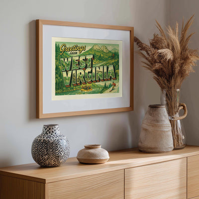 West Virginia Postcard Art Print