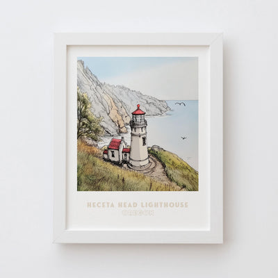 Heceta Head Lighthouse Oregon Wall Art Print