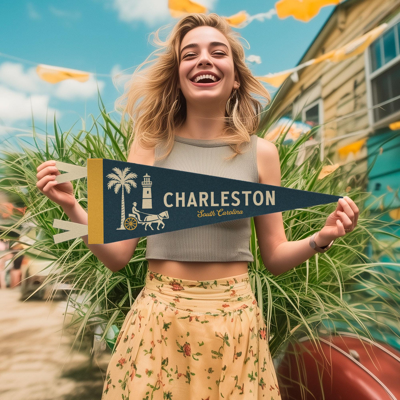 Charleston South Carolina Felt Pennant