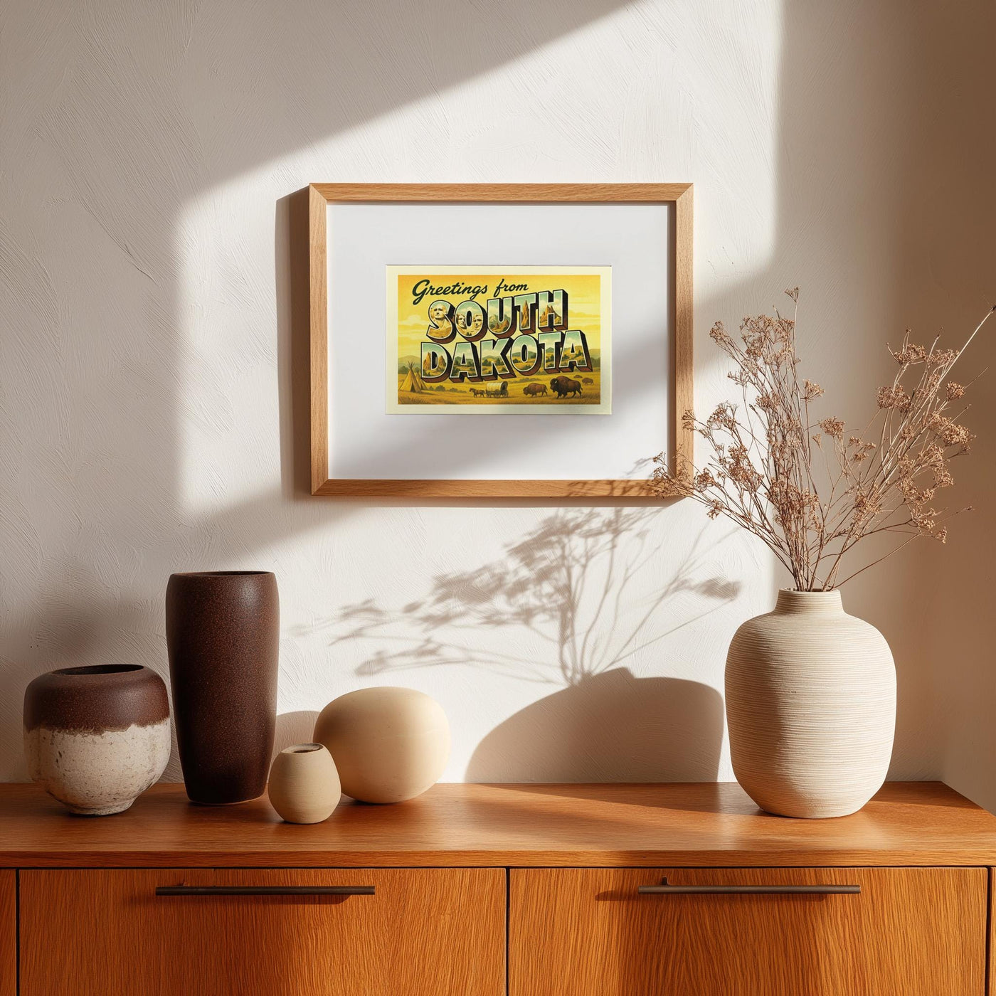 South Dakota Postcard Art Print