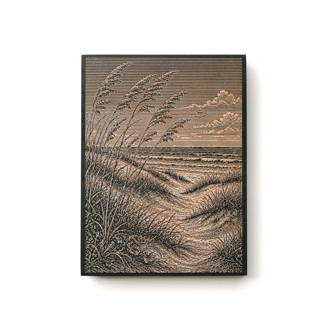 Sea Oats and Gulf Dunes Engraved Birch Art Panel