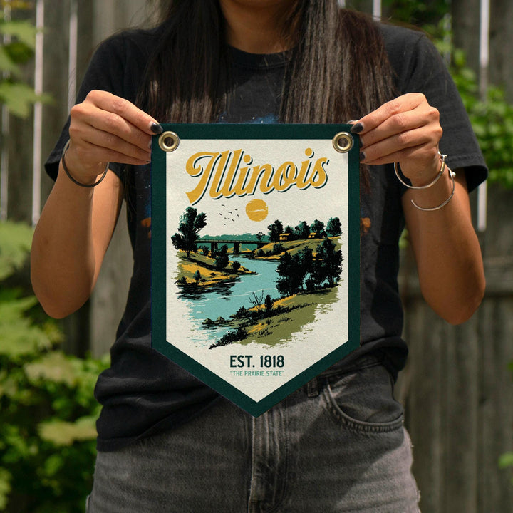 Illinois Felt Camp Flag