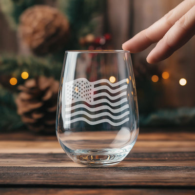 American Flag Glasses | United States of American Themed Whiskey, Wine & Beer Glassware, Patriotic Drinkware Gift, USA Pride, Flying Flag