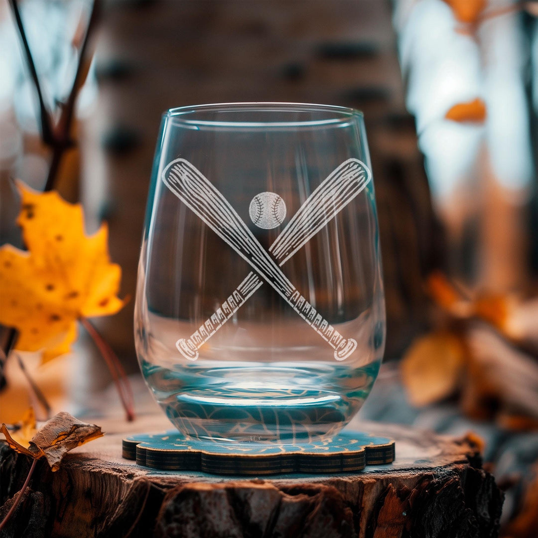 Crossed Baseball Bats Glasses