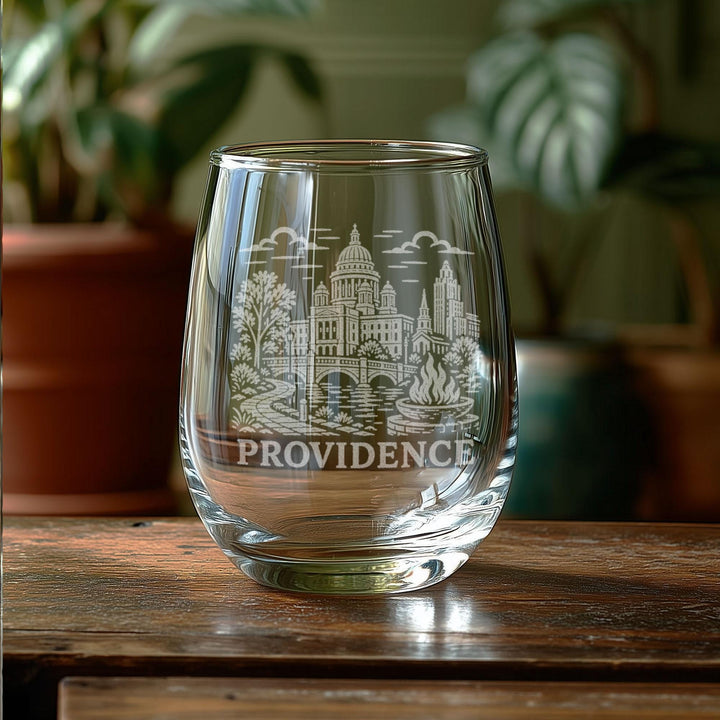 Providence Rhode Island Engraved Glass