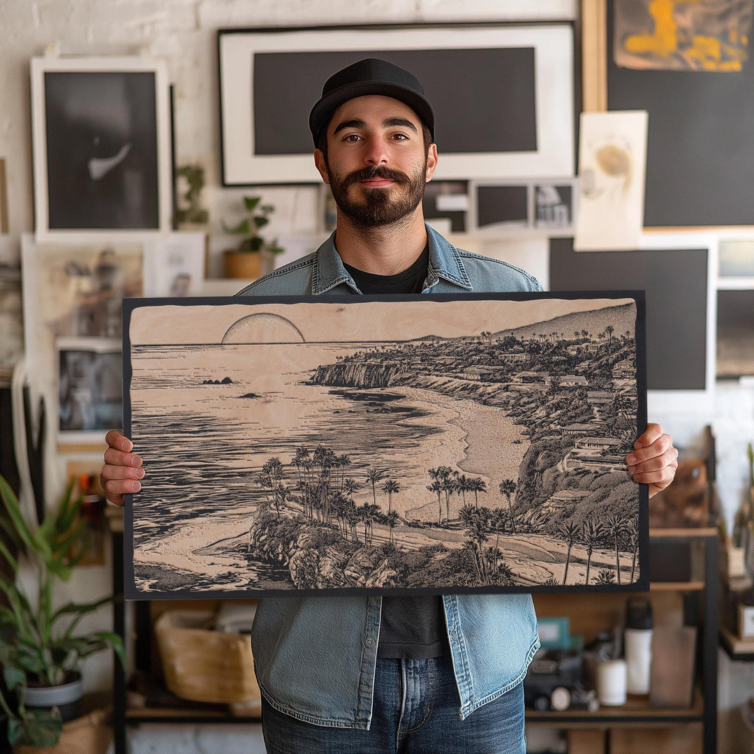 Laguna Beach Engraved Illustration