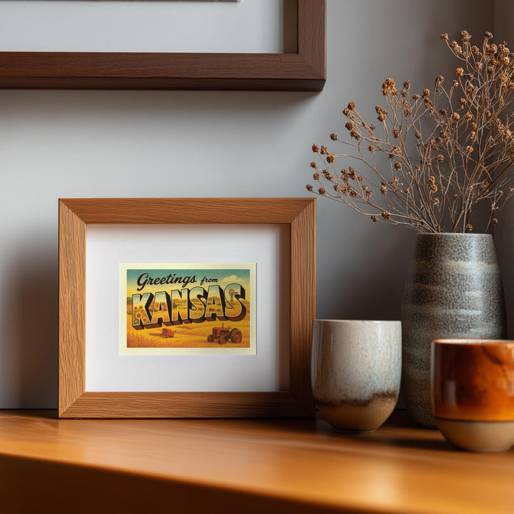 Kansas Postcard Art Print