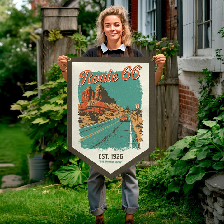 Route 66 Felt Camp Flag