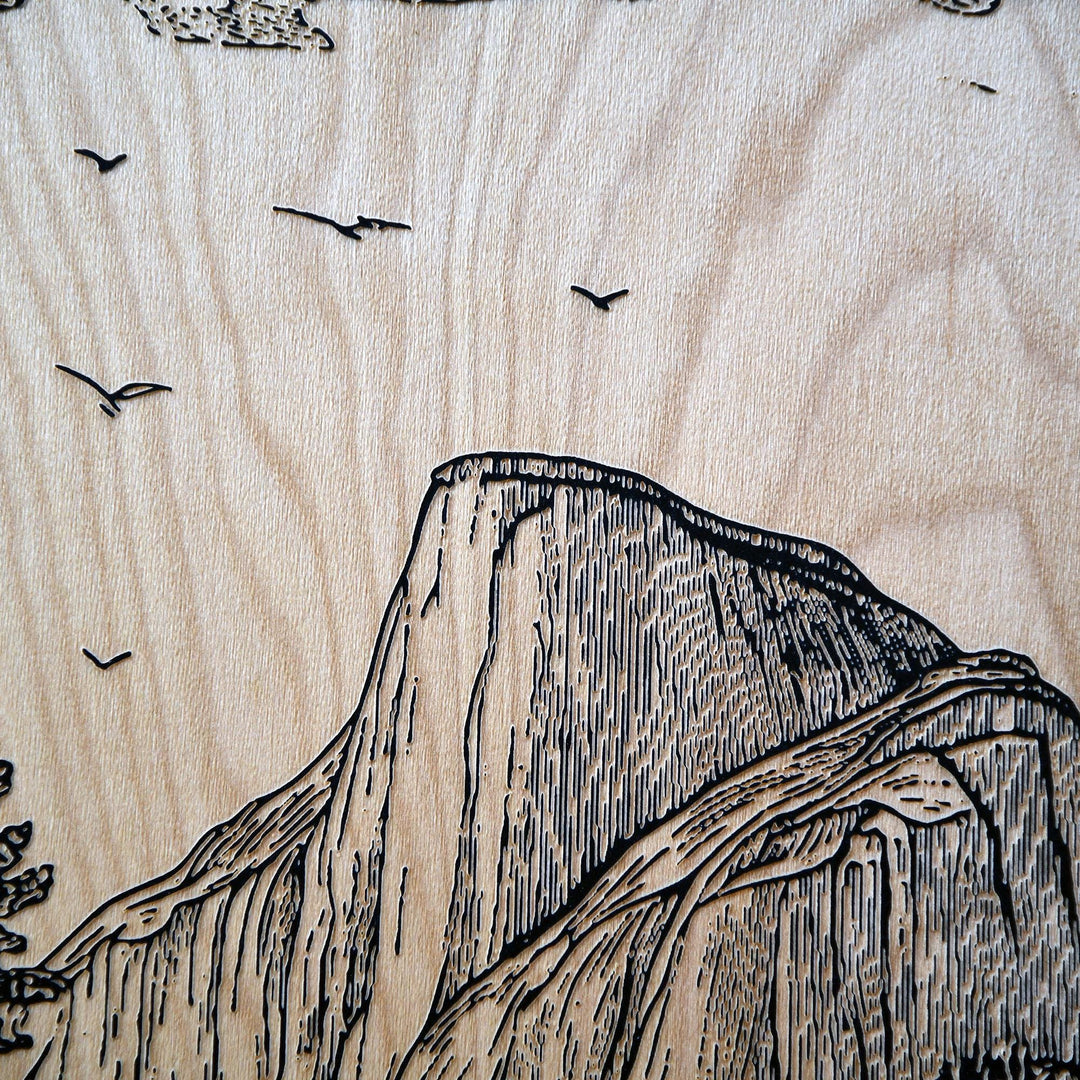 Yosemite National Park Engraved Illustration