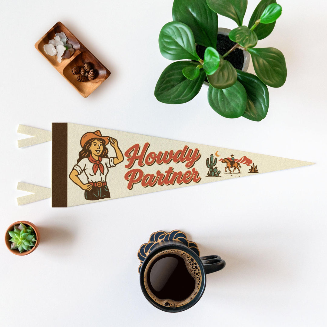 Howdy Partner Felt Pennant