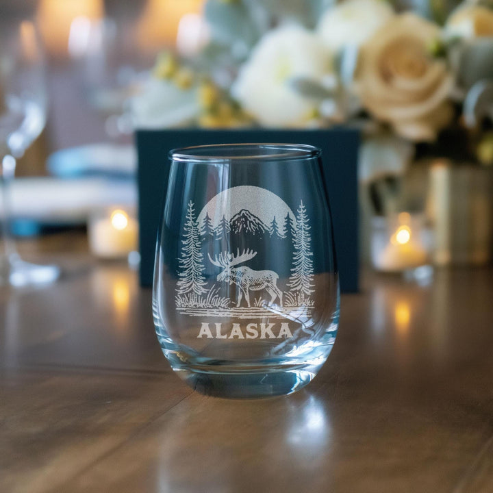 Alaska State Moose Glasses