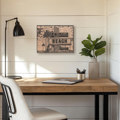Surf Beach Sign Wall Art