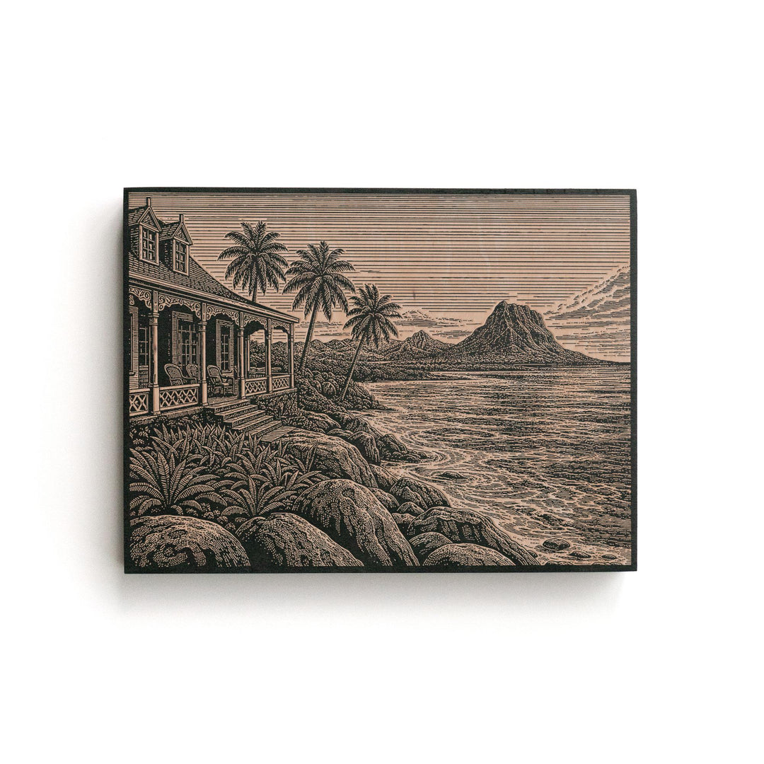 Mauritius Reef Lagoon Engraved Birch Art Panel
