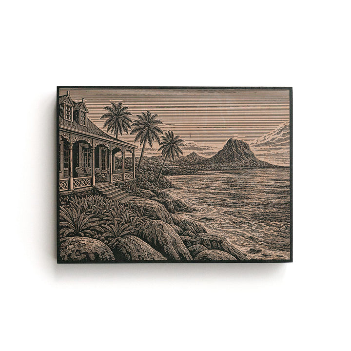 Mauritius Reef Lagoon Engraved Birch Art Panel
