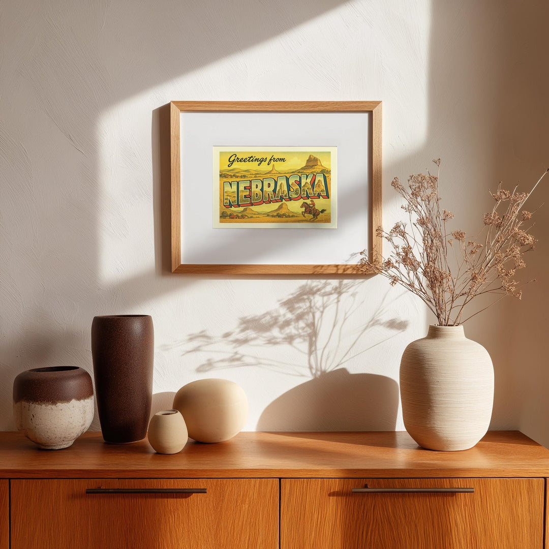Nebraska Postcard Art Print