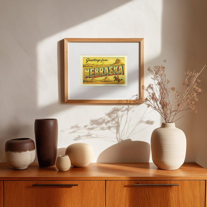 Nebraska Postcard Art Print