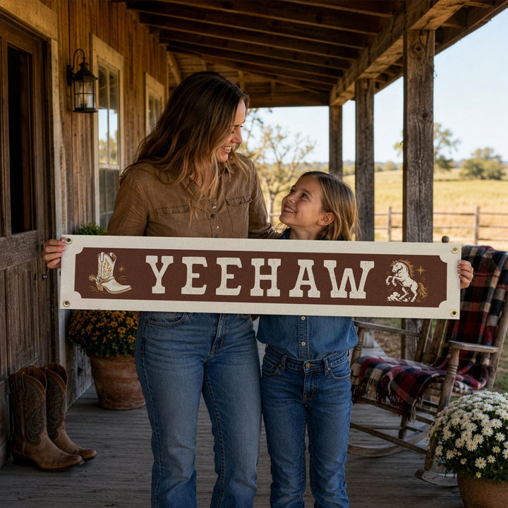 Yeehaw Felt Banner