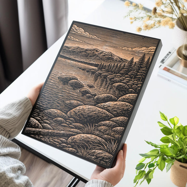 Lake Tahoe Engraved Birch Art Panel
