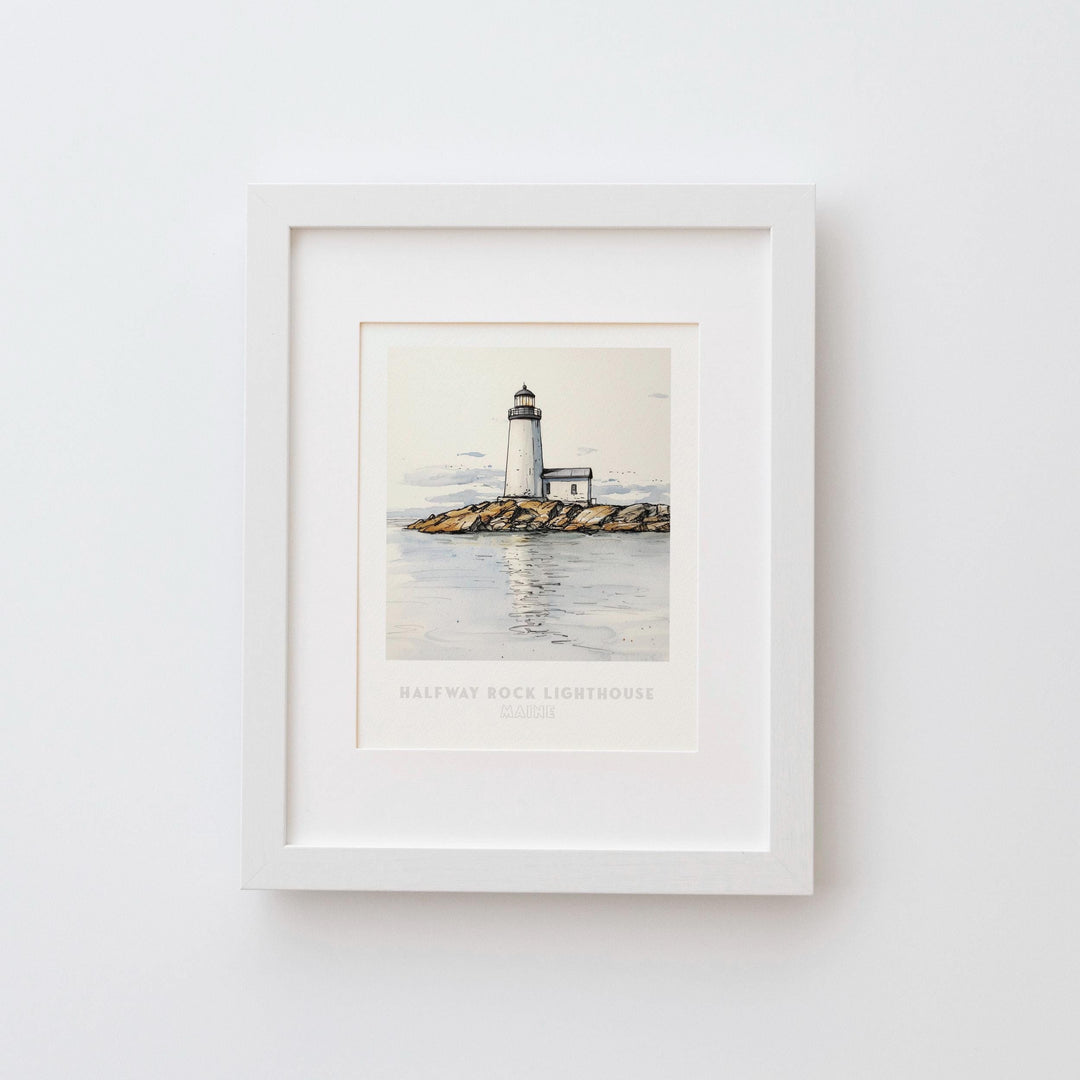 Halfway Rock Lighthouse, Maine Print