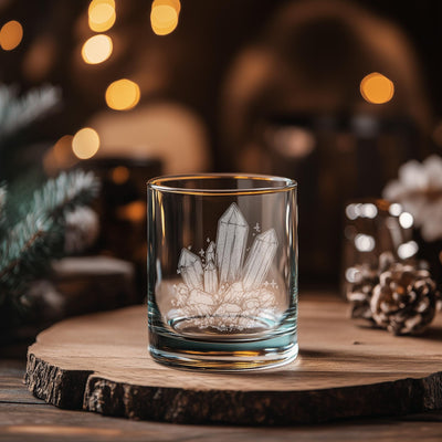 Crystal Glasses | Boho Ethereal Themed Whiskey, Wine & Beer Glassware, Spiritual Seeker Drinkware, Mineral Enthusiasts Gift, Glam Home Decor