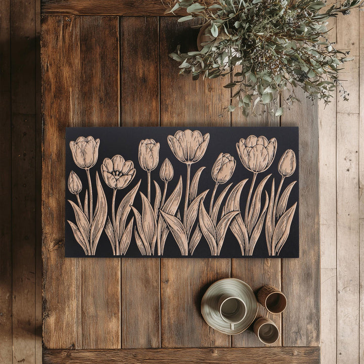 Tulips Engraved Birch Art Panel
