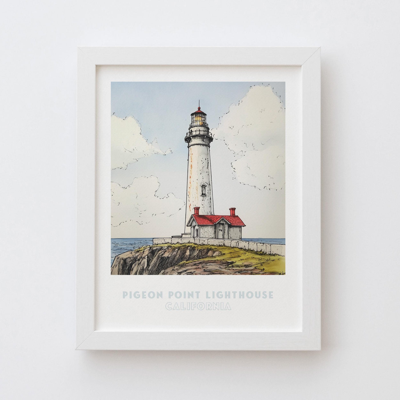 Pigeon Point Lighthouse California Wall Art Print