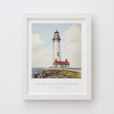 Pigeon Point Lighthouse California Wall Art Print