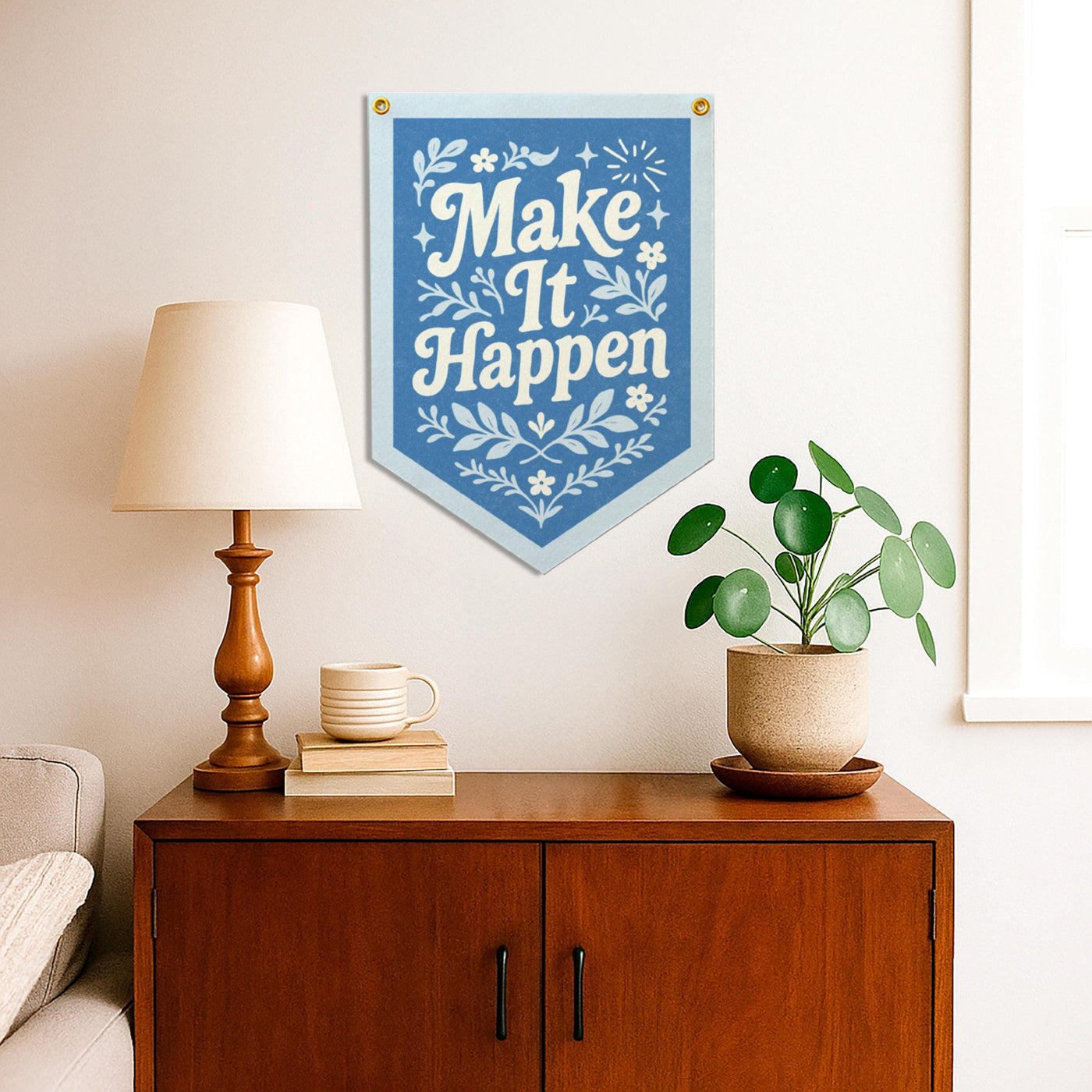 Make It Happen Felt Camp Flag