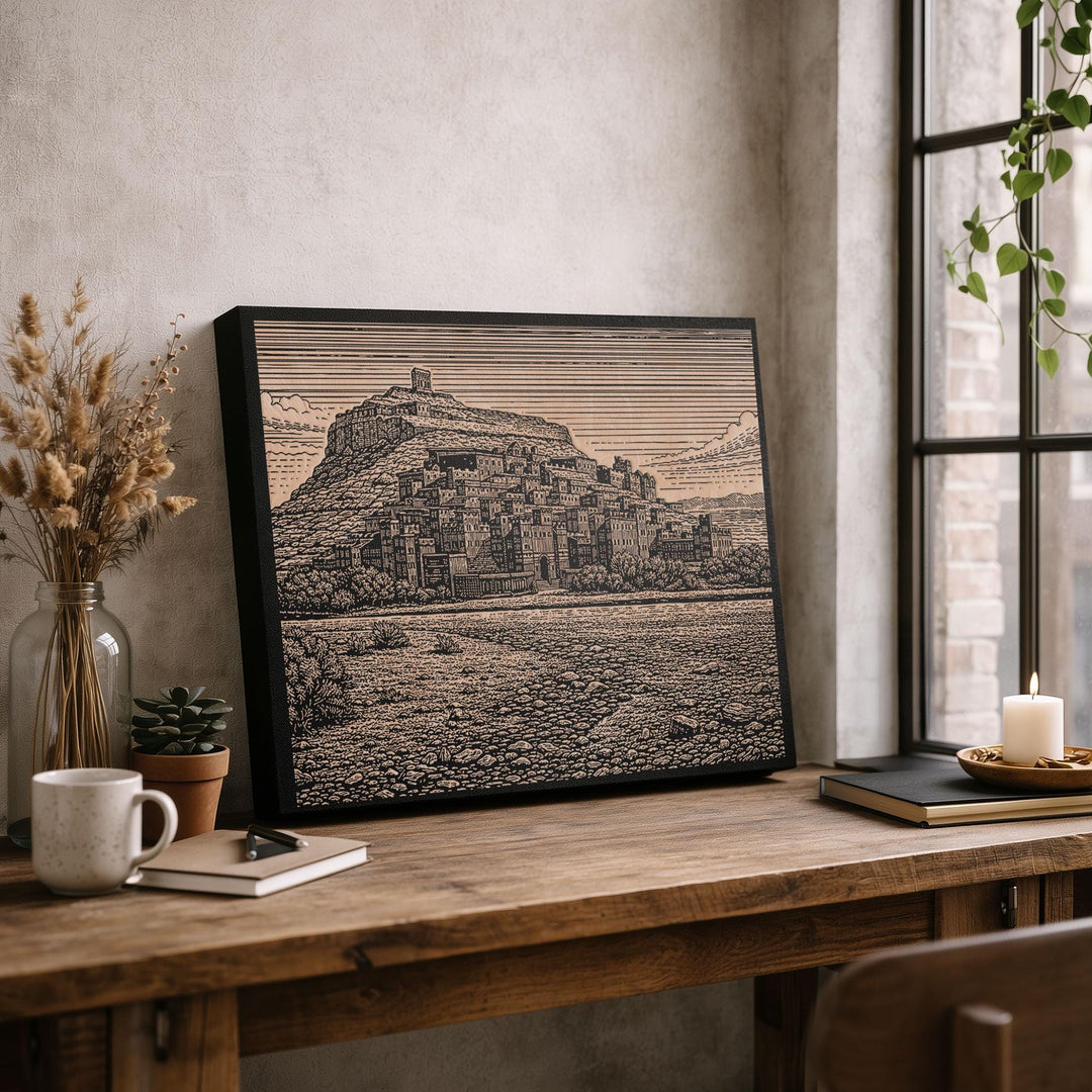 Ait Benhaddou Morocco Engraved Birch Art Panel