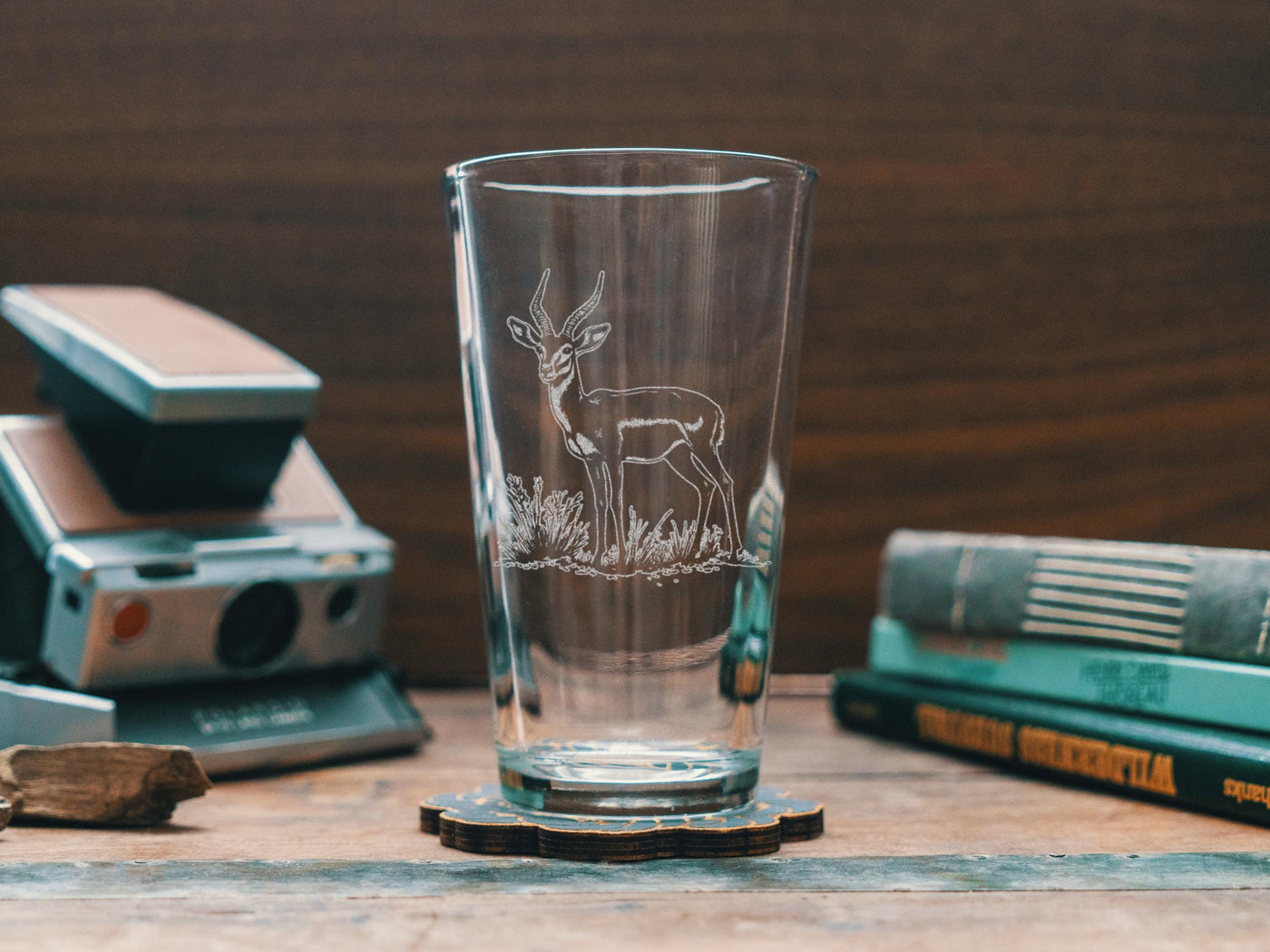 Antelope Glasses | Personalized Safari Whiskey, Wine & Beer Etched Glassware Gift, African Wildlife Themed Drinkware, Memorable Trip Gift.