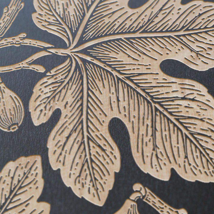 Fig Branch Engraved Birch Art Panel
