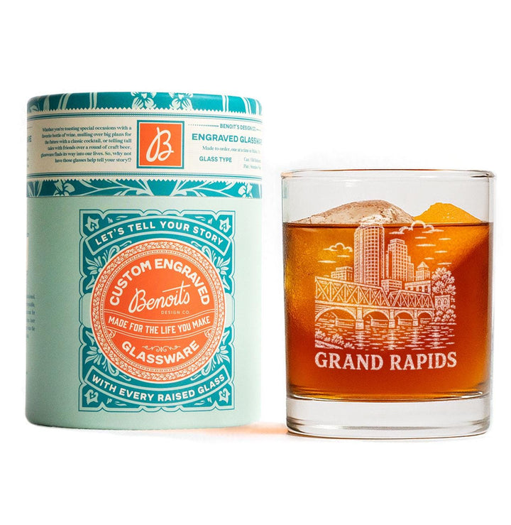 Grand Rapids Michigan Engraved Glass