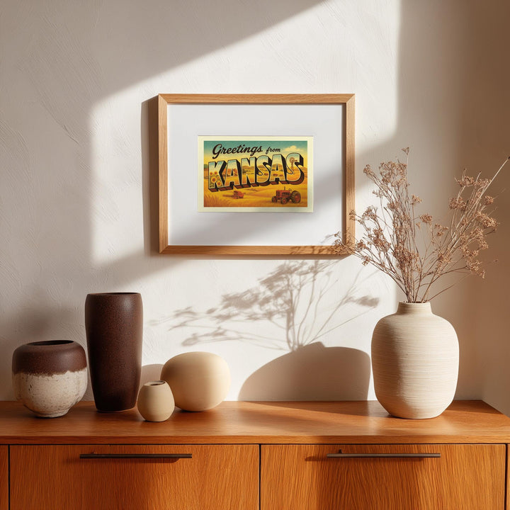 Kansas Postcard Art Print