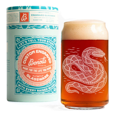 Burmese Python Engraved Glasses