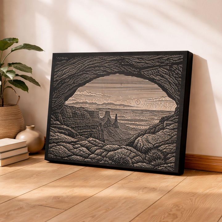 Arches Desert Window Utah Engraved Birch Art Panel