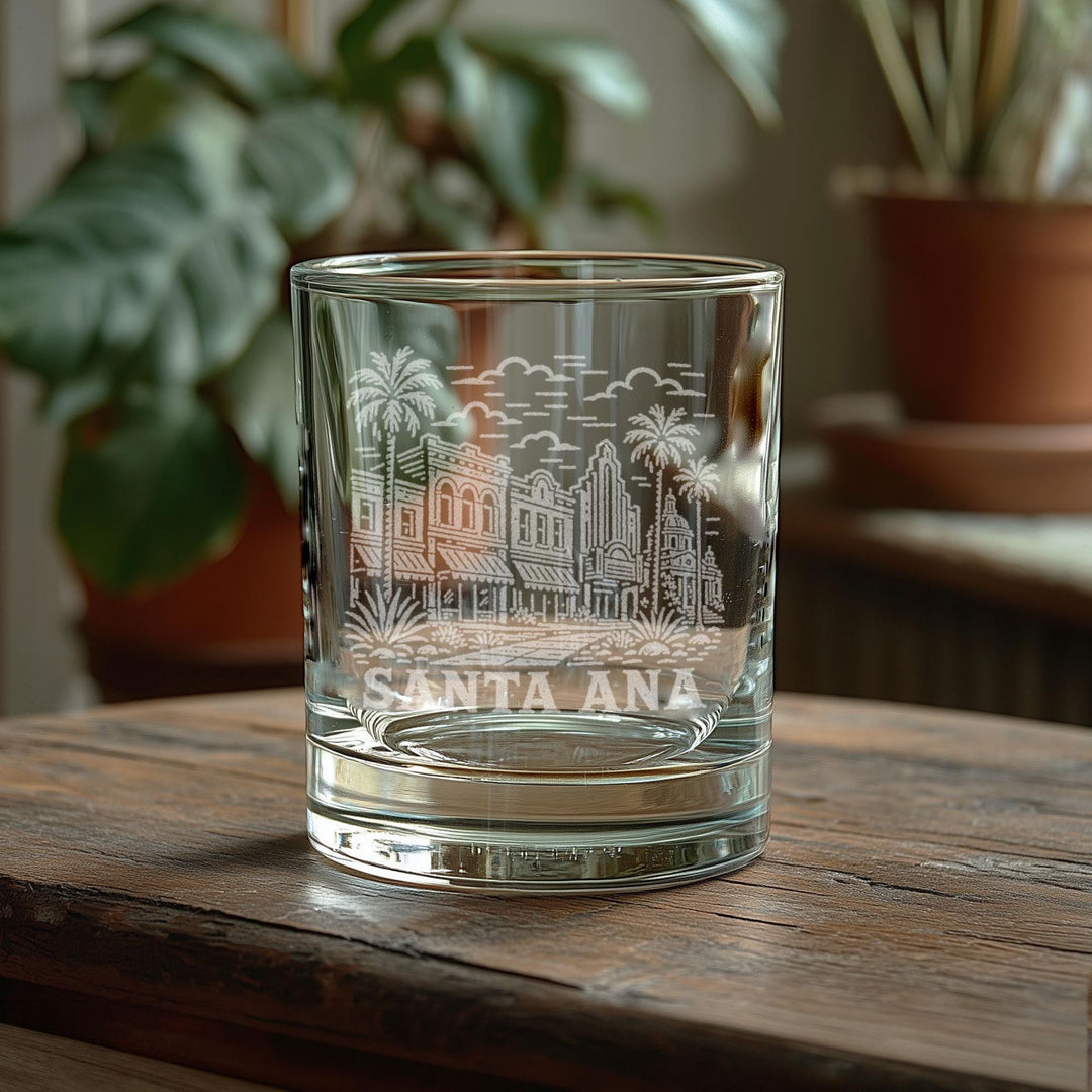 Santa Ana California Engraved Glass