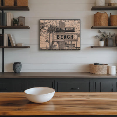 Surf Beach Sign Wall Art