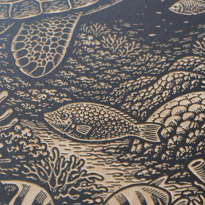 Sea Turtle Engraved Birch Art Panel