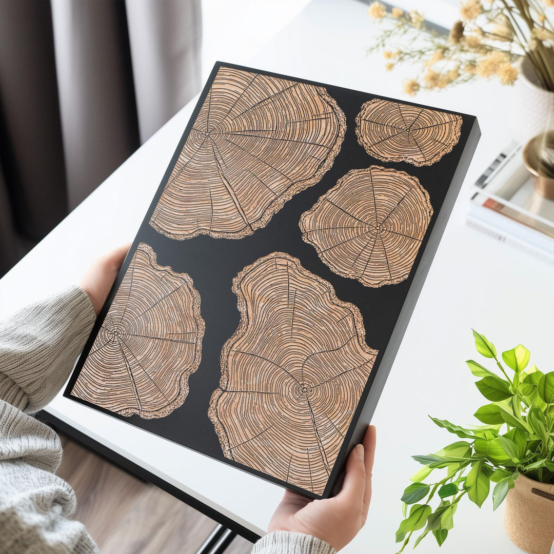Tree Rings Engraved Birch Art Panel