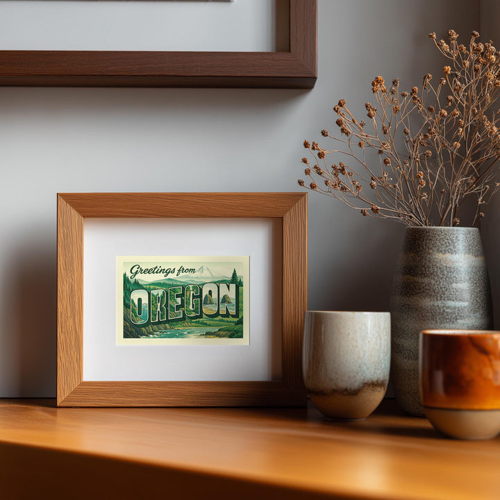 Oregon Postcard Art Print