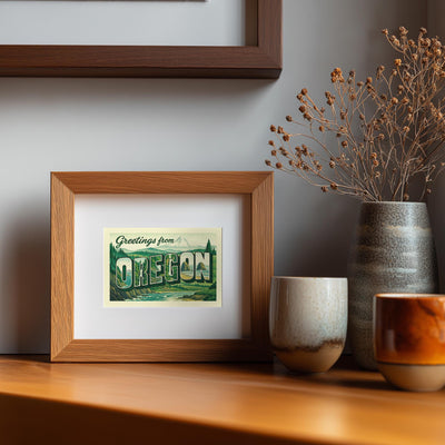Oregon Postcard Art Print