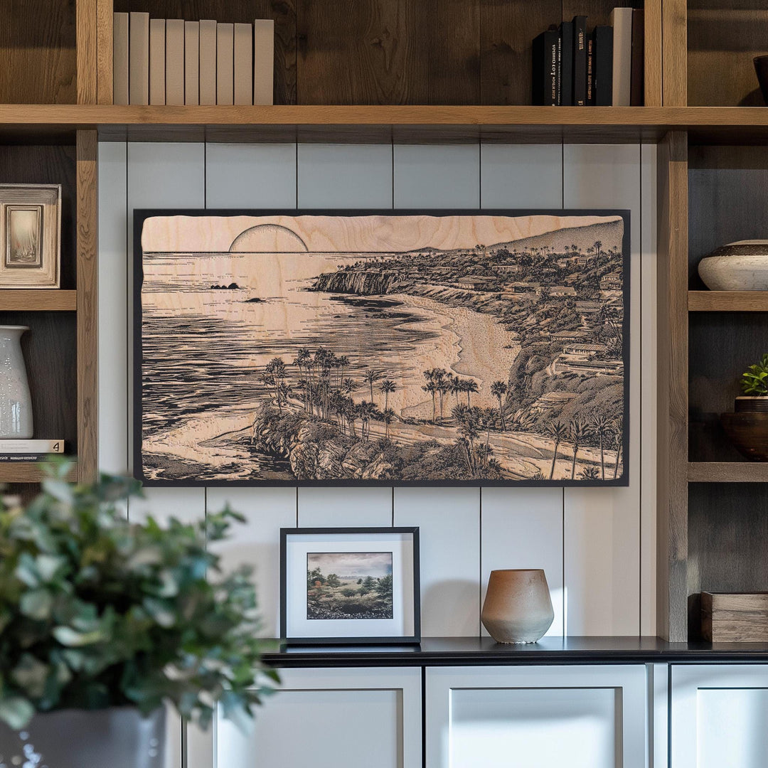 Laguna Beach Engraved Illustration