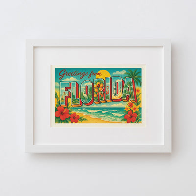 Florida Postcard Art Print