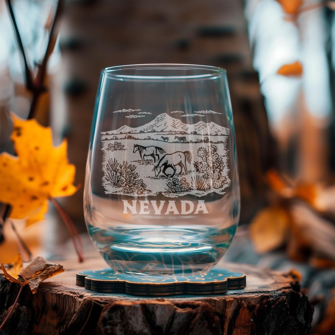 Nevada State Horses Glasses