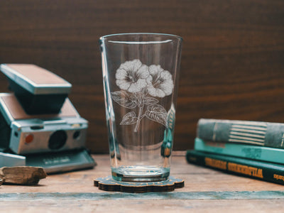 Morning Glory Flower Glasses | Floral Themed Whiskey, Wine & Beer Glassware, Gardner Drinkware, September Birth Month Gift, Botanical Gift