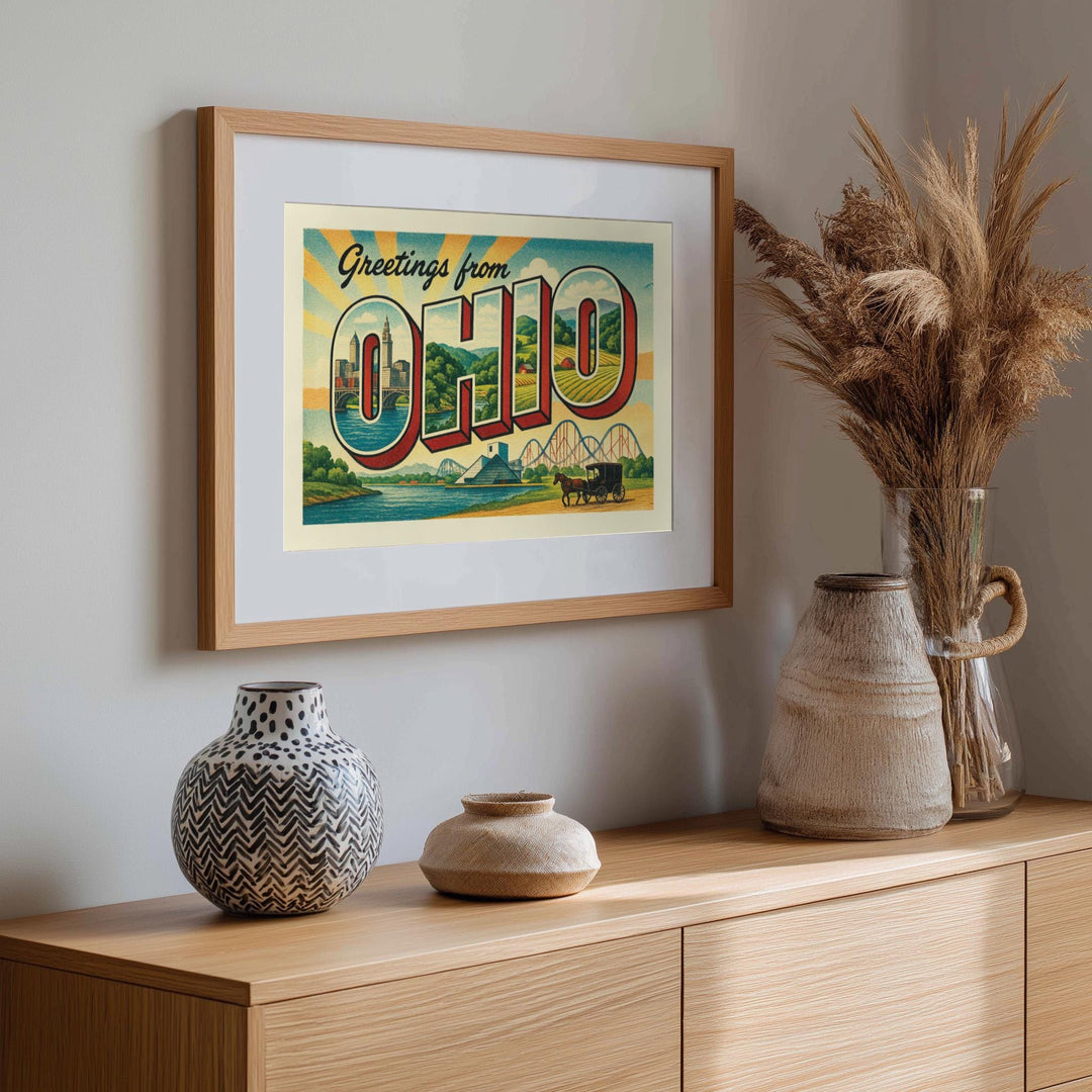 Ohio Postcard Art Print
