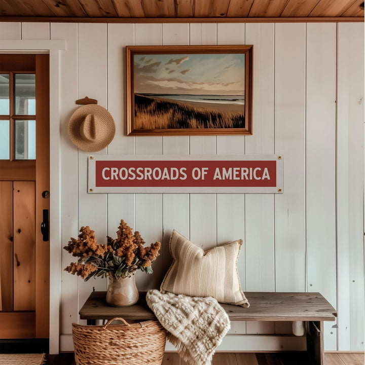 Crossroads Of America Felt Sign Banner