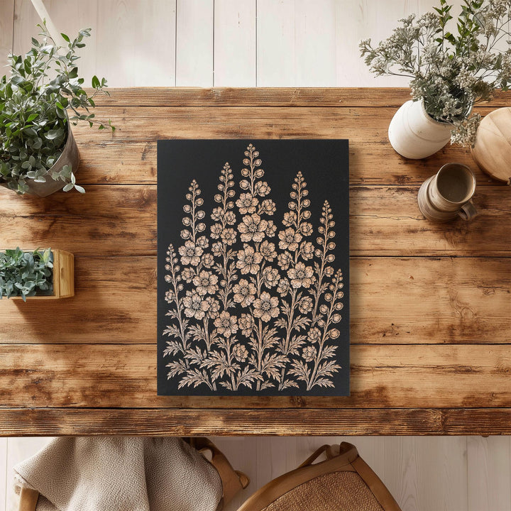 Delphinium Engraved Birch Art Panel
